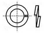 Шайба B2.5/BN672 Шайба; пружинна; M2,5; D=5,1mm; h=0,6mm; неръждаема стомана А2